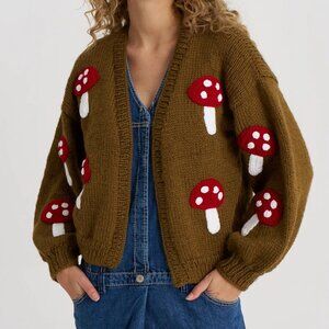 Mushroom Knit Cardigan